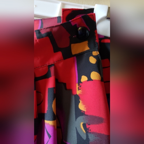 VINTAGE PLEATED MIDI SKIRT SZ 18 - Picture 4 of 5